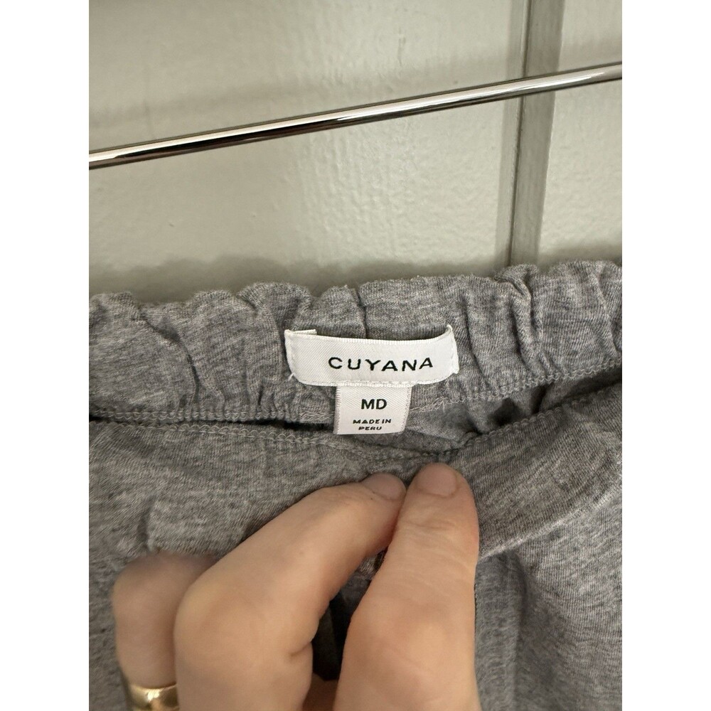 Cuyana Women's Lounge 2 Piece Set Top & Pants Heather Gray Pima Cotton Modal - Picture 5 of 7